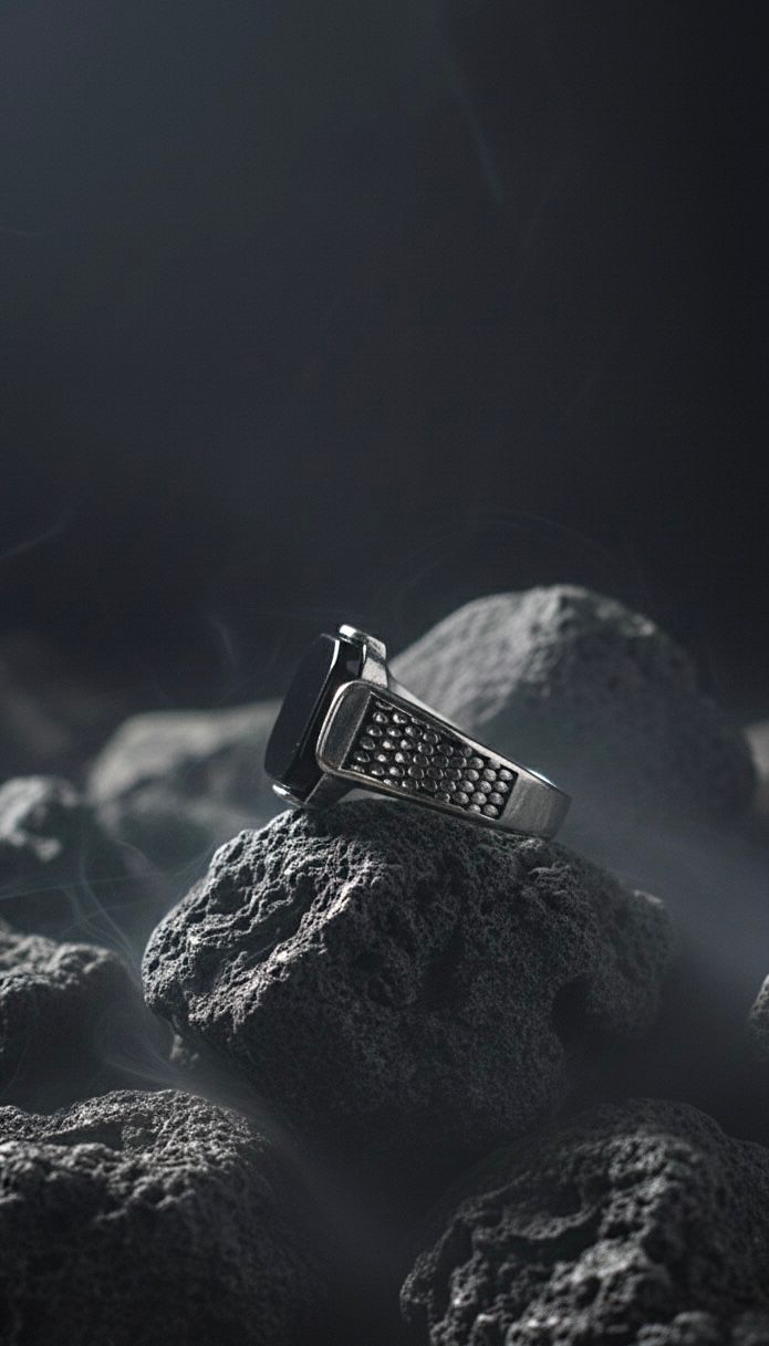 Noir Steel Signet Ring