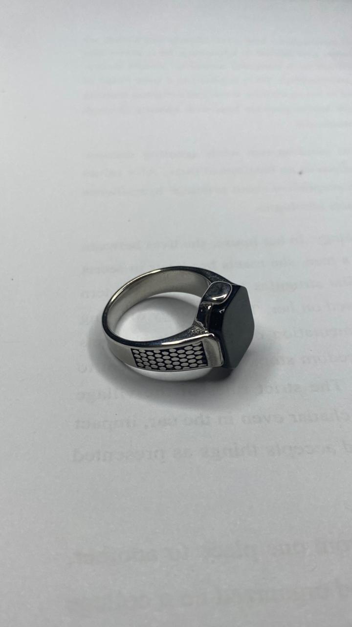 Noir Steel Signet Ring