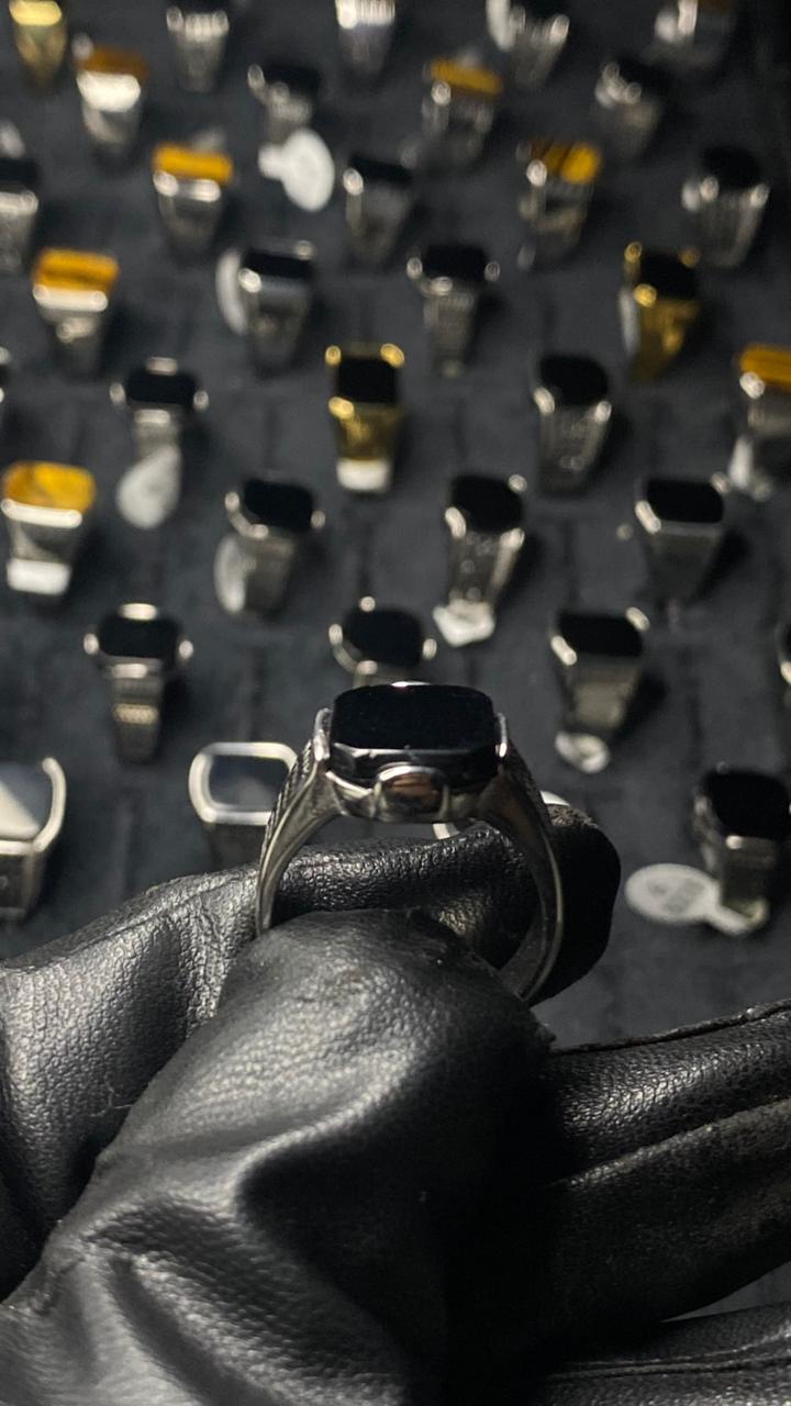 Noir Steel Signet Ring